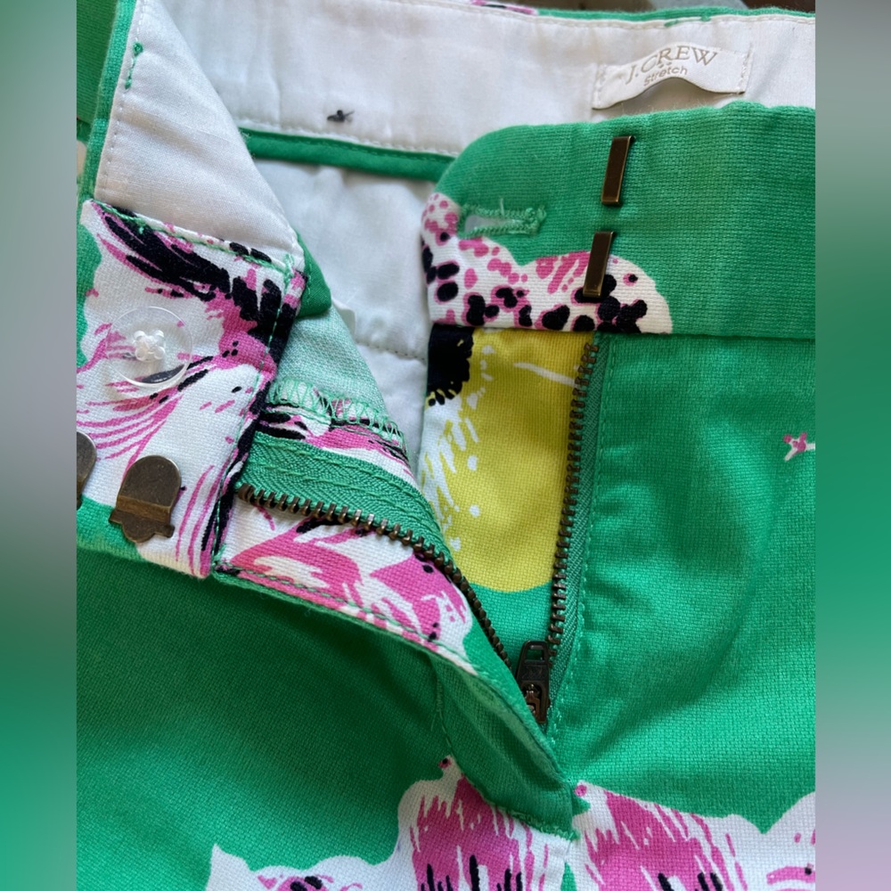 J. Crew Green and Yellow Floral Trousers - Picture 5 of 9